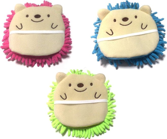 Microfiber Mitten Cute Hedgehog Set of 3