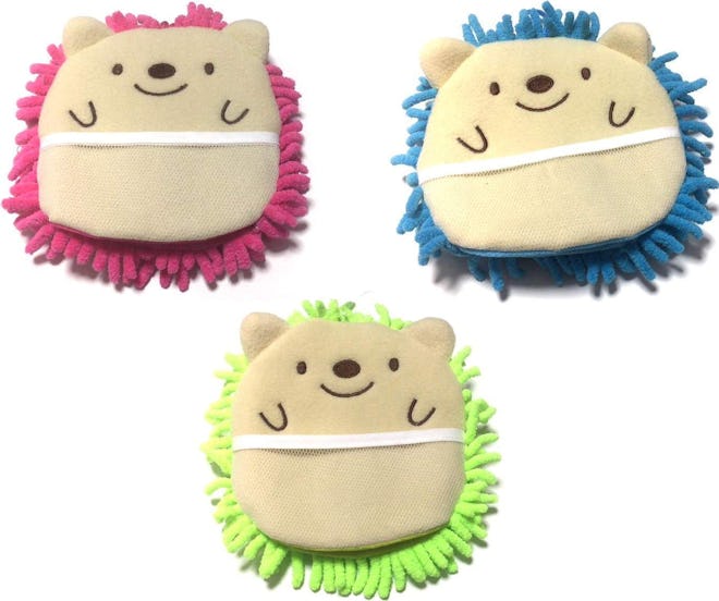 Microfiber Mitten Cute Hedgehog Set of 3