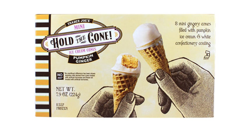 A picture of mini ice cream cones from Trader Joe's. 