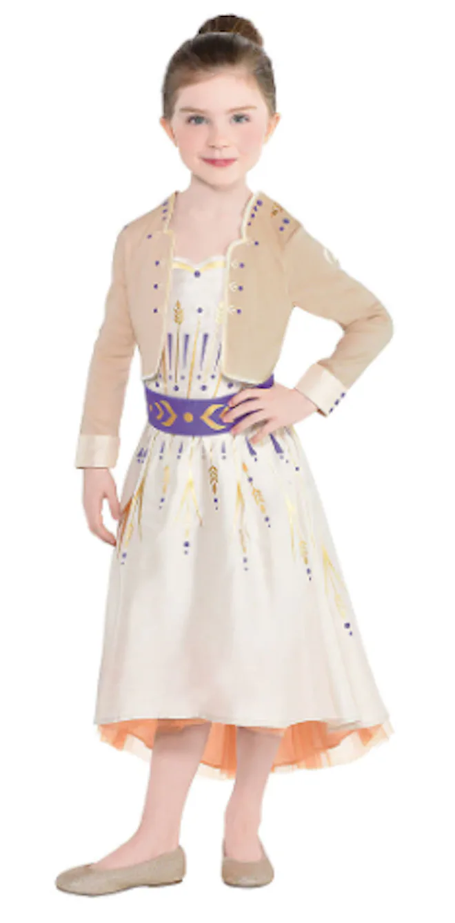 party city anna dress Toddler & Kids' Disney Frozen Anna Purple Queen of Arendelle Dress Halloween Costume, Assorted Sizes