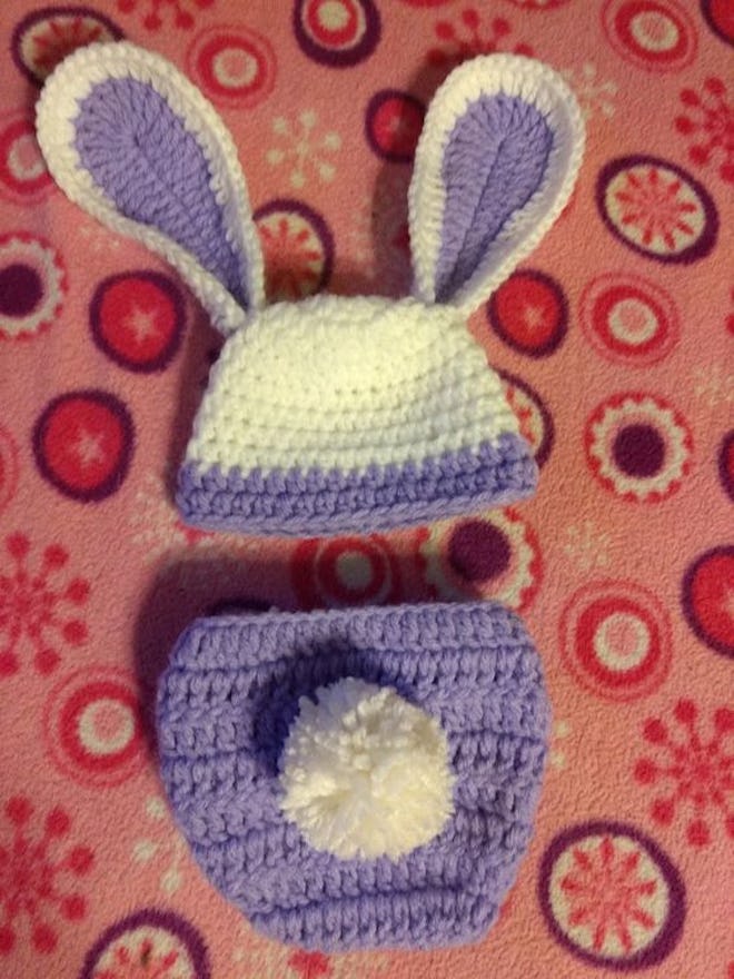 NICU Micro Preemie Little Bunny Hat and Diaper Cover
