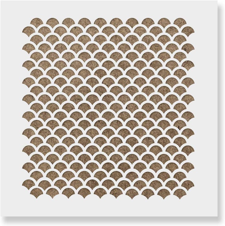 Fish Scale Cookie Stencil Template