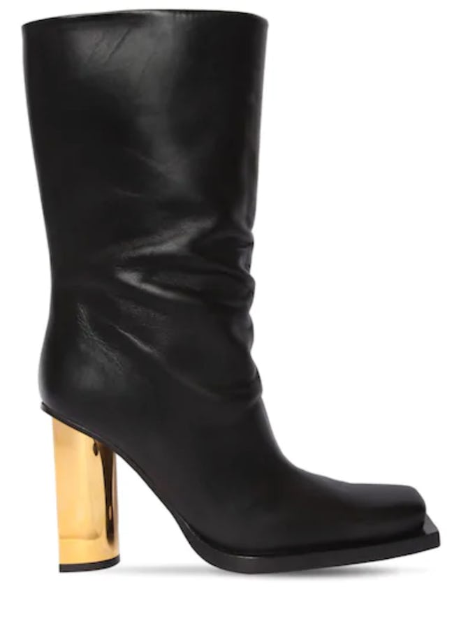 95MM Leather Ankle Boots