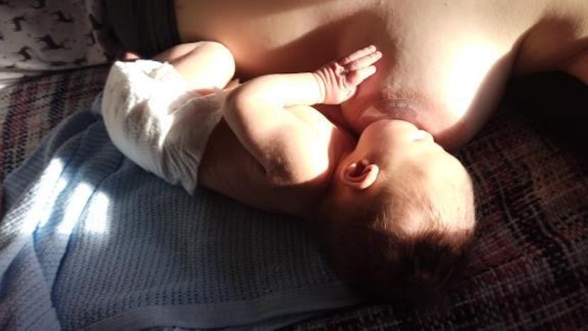 nipple shields caucasian woman breastfeeding newborn nursing baby breastmilk