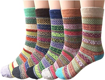 Justay Womens Wool Socks (5-Pack)