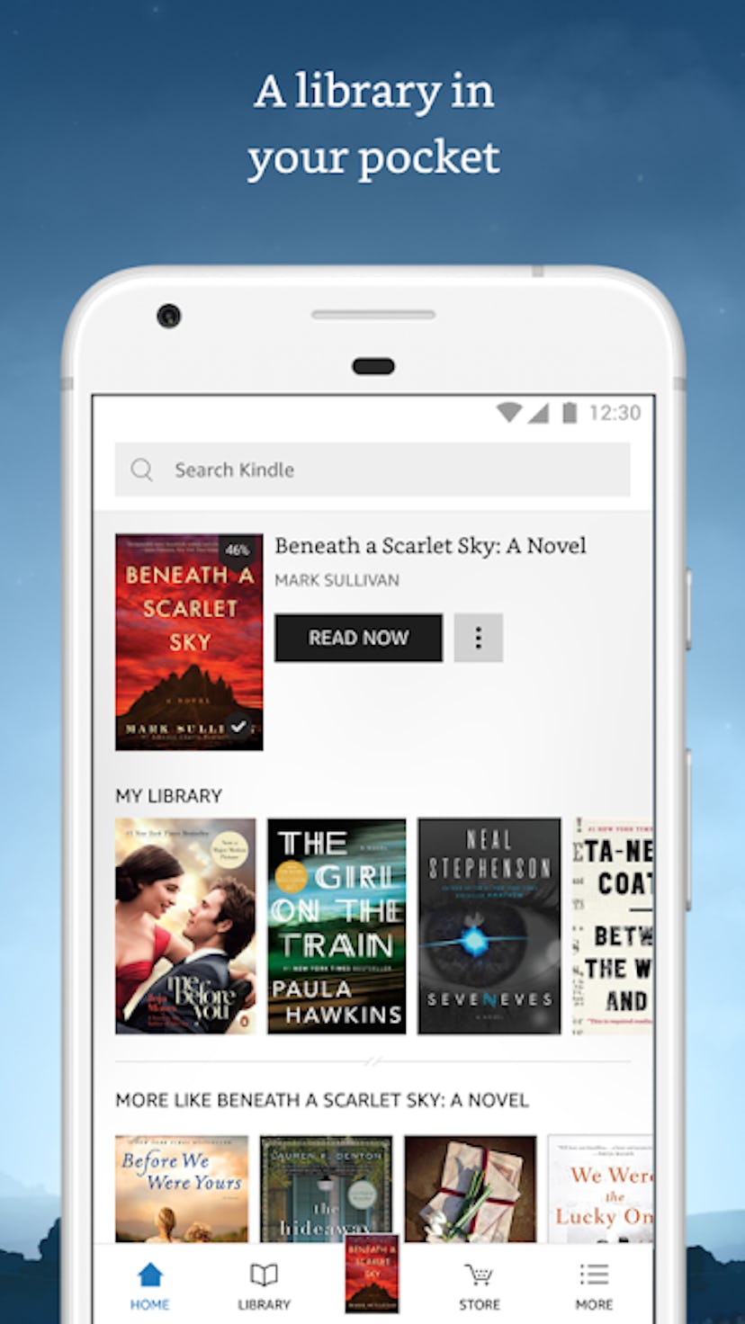 The Amazon Kindle app lets you choose from a selection of more than 6 million reads. 