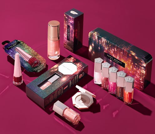 Fenty Beauty's holiday 2019 collection includes limited-edition highlighter, lip gloss, matte lipsti...