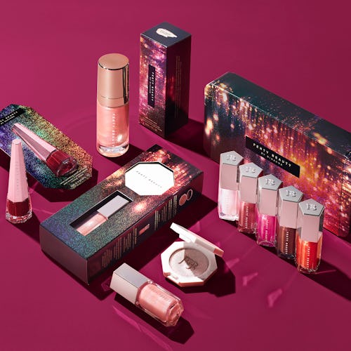 Fenty Beauty's holiday 2019 collection includes limited-edition highlighter, lip gloss, matte lipsti...