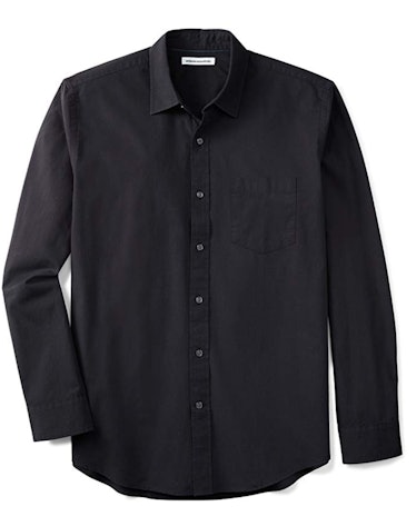 Amazon Essentials Men's Regular-Fit Long-Sleeve Solid Casual Poplin Shirt