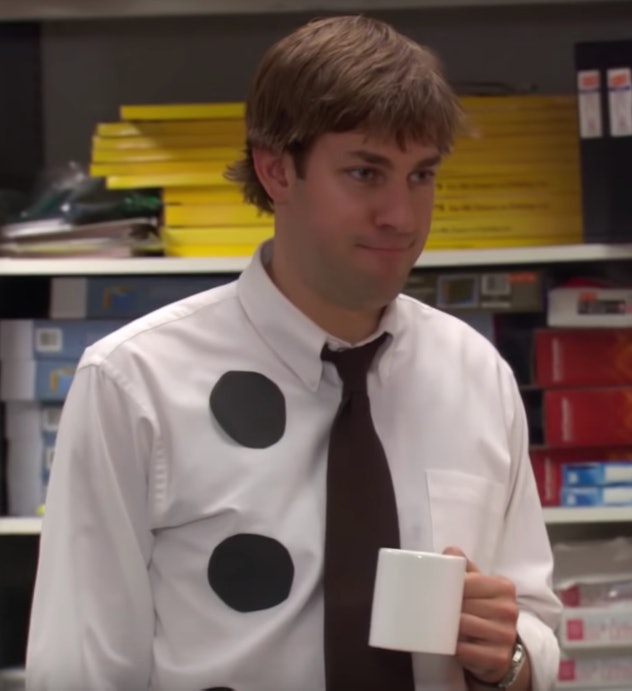 Jim Halpert as hole punch Jim for 'The Office' baby costumes
