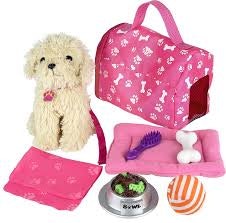 9 Piece Doll Puppy Set and Accessories