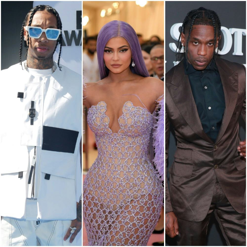 tyga wearing travis scott shoes