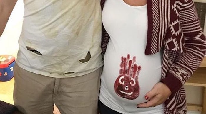 Wilson halloween costume, maternity halloween costume, third trimester halloween costume 