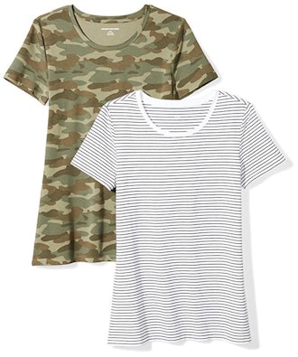 Amazon Essentials Women's 2-Pack Classic-Fit Short-Sleeve Crewneck T-Shirt