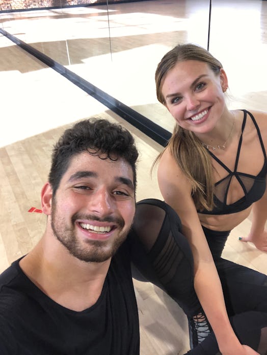 Hannah Brown and Alan Bersten at DWTS practice.
