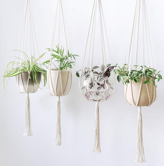 Mkono Macrame Plant Hangers (4-Pack)