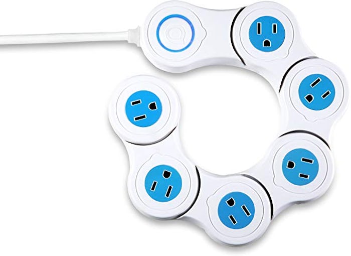 Quirky PVP-1-WHT Pivot Power 6 Outlet Flexible Surge Protector Power Strip