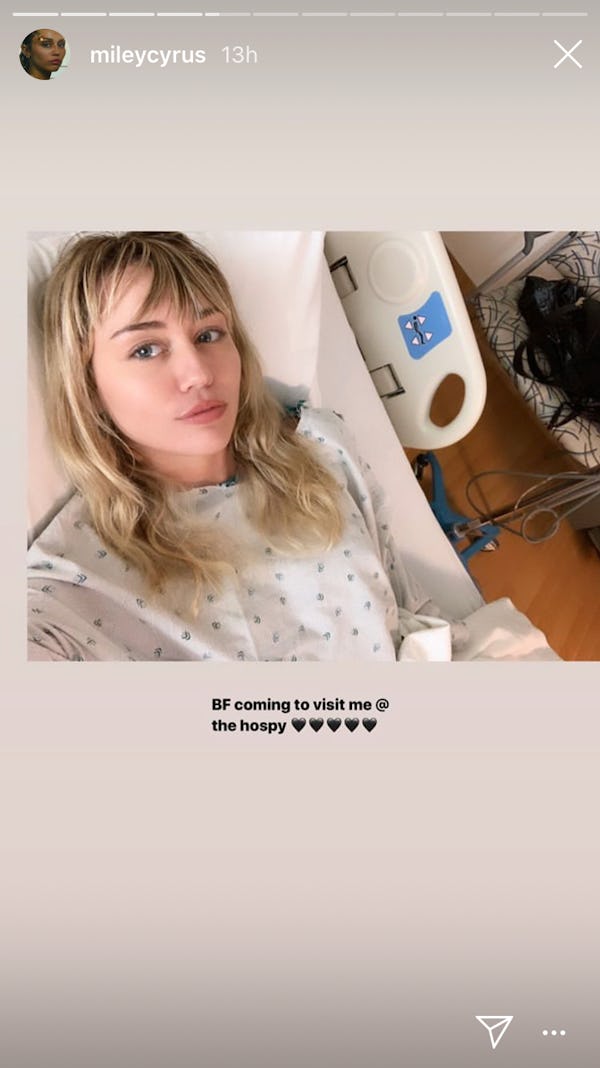 Miley Cyrus got a visit from her "BF" Cody Simpson in the hospital