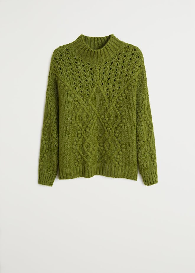 Contrasting Knit Sweater