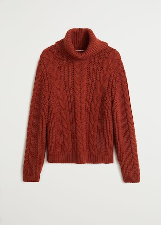 Braided Turtleneck Sweater