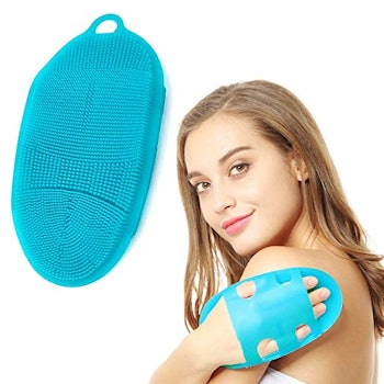 INNERNEED Soft Silicone Body Scrubber Exfoliating Glove Shower Cleansing Brush