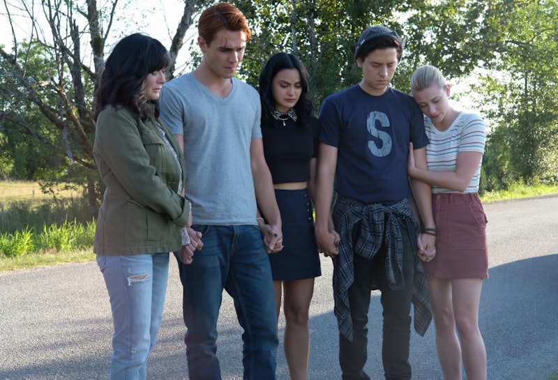 Shannen Doherty, KJ Apa as Archie, Camila Mendes as Veronica, Cole Sprouse as Jughead and Lili Reinh...
