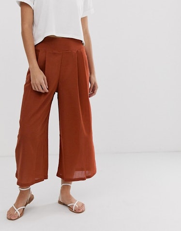 ASOS Design Textured Culotte with Button Details