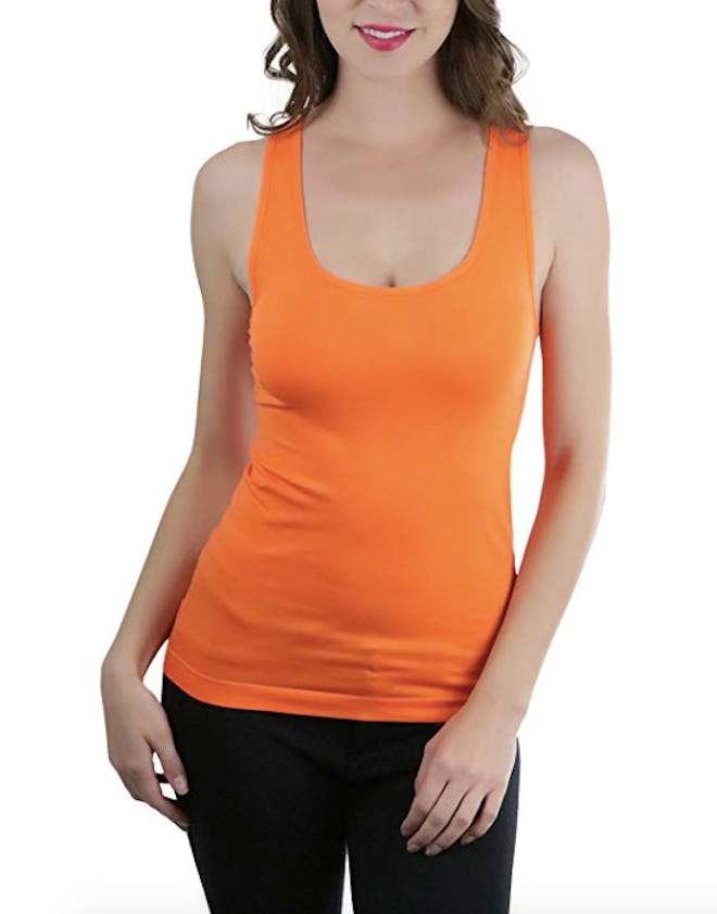 ToBeInStyle Wide Strap Racerback Form Fitting Tank Top