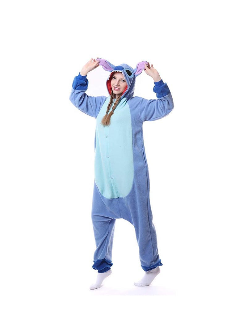 Unisex-Adult Onesie Pajamas Stitch Animal Sleepwear for Halloween Party