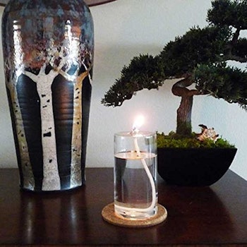 Firefly Refillable Glass Pillar Candle
