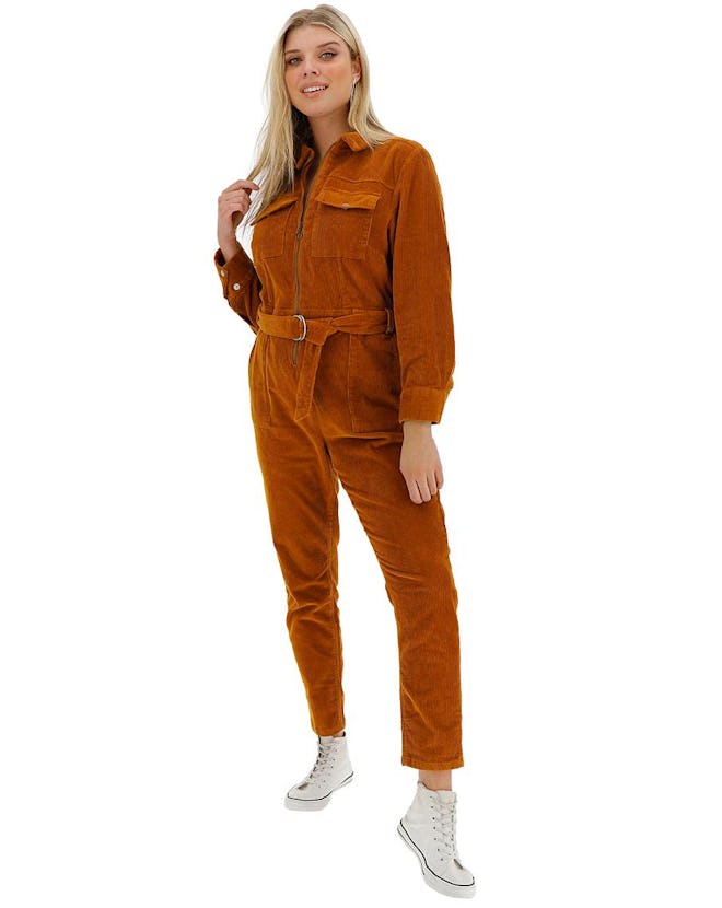Ginger Stretch Cord Boilersuit