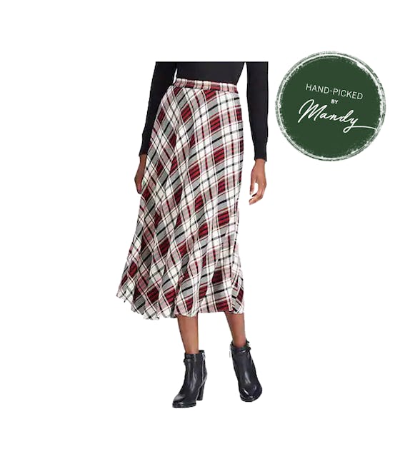 CHAPS Women's Chaps Pleated Woven Skirt