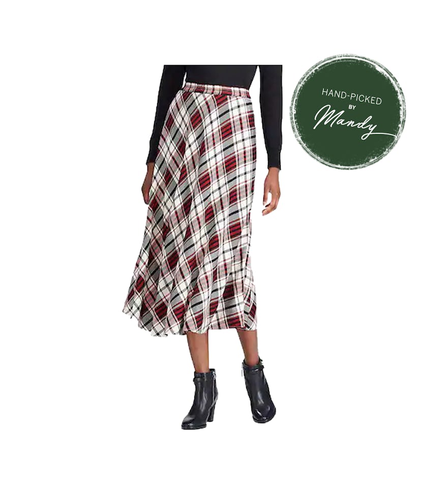 CHAPS Women's Chaps Pleated Woven Skirt