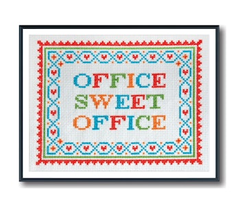 Modern Cross Stitch - Office Sweet Office Cross Stitch Pattern by Tiny Modernist