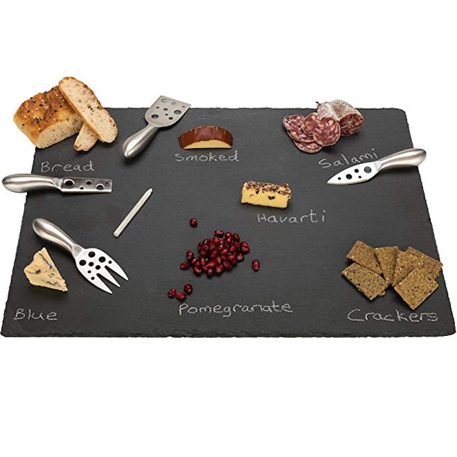 Extra Large Slate Cheese Board and Stainless Steel Cutlery Set