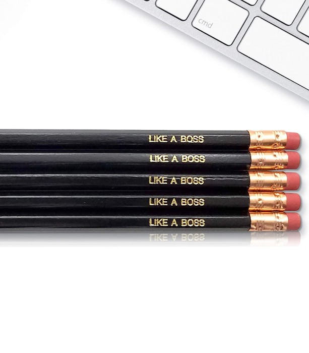 Like A Boss - Inspirational Pencils Engraved with Funny and Motivational Sayings for School and The ...