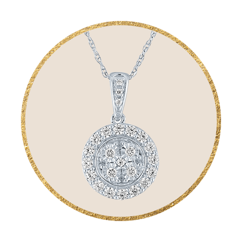  1/4 CT. T.W. Genuine Diamond Pendant Necklace in Sterling Silver