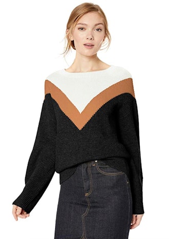 Cable Stitch Women's Geometric Colorblock Sweater