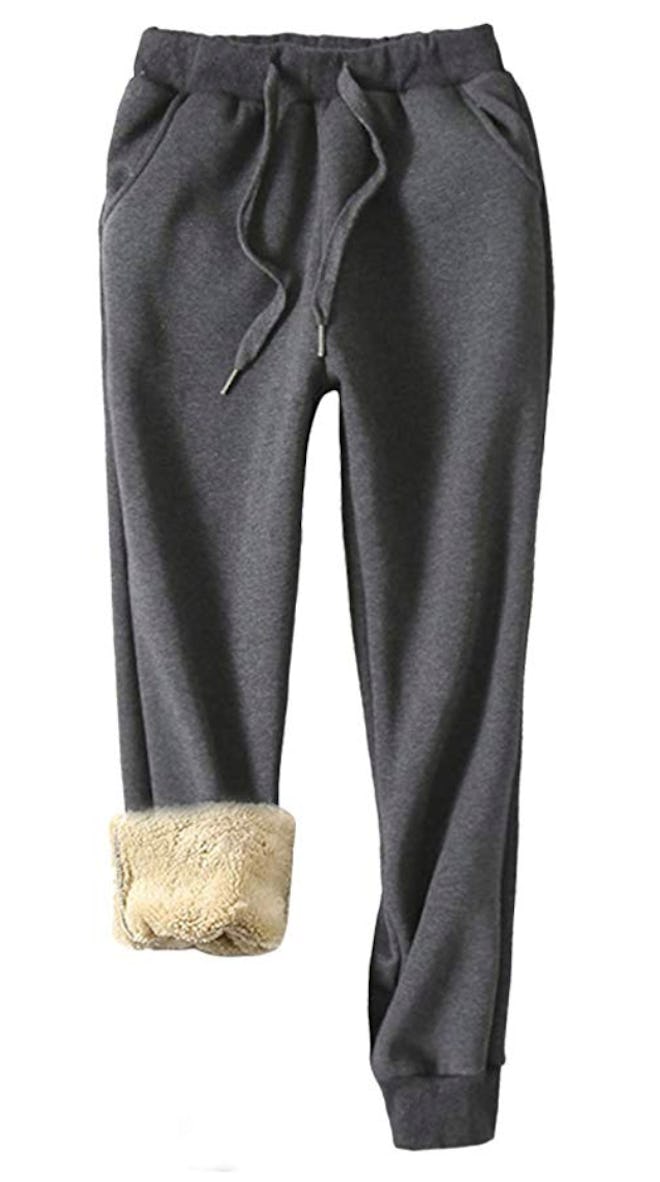 Yeokou Women's Warm Sherpa Lined Sweatpants