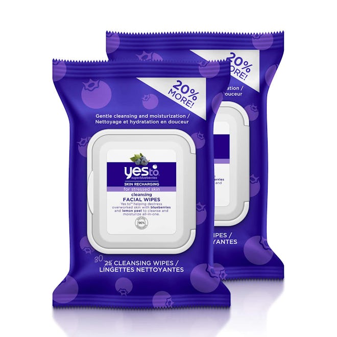 Yes To Superblueberries Skin Recharging Cleansing Facial Wipes (2-Pack)
