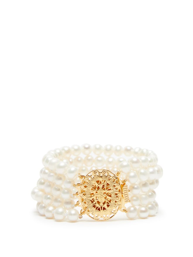 Pearl and Gold-Plated Bracelet