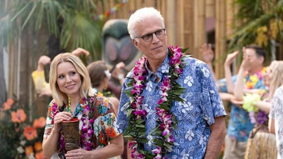 Eleanor and Michael hosted a luau on 'The Good Place.'