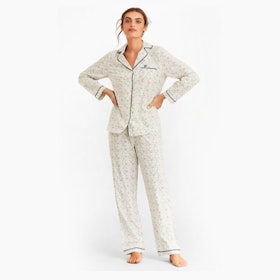 Violet-Print Supima® Cotton Poplin Pajama Set