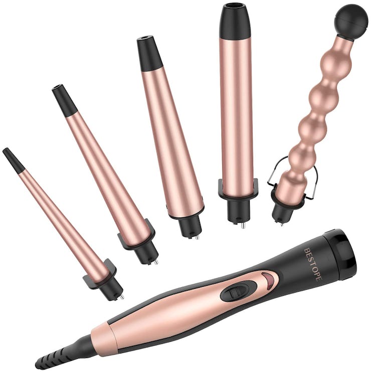 BESTOPE 5 in 1 Ceramic Curling Iron Wand Set