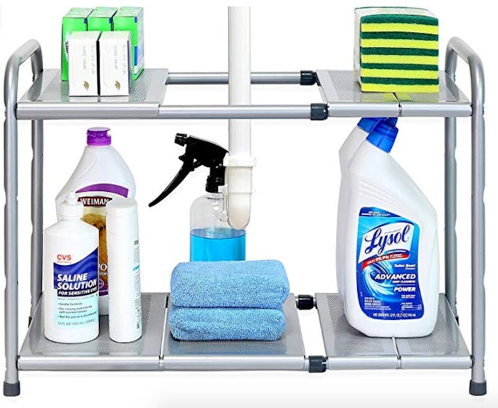 SimpleHouseware Under Sink 2-Tier Expandable Shelf Organizer