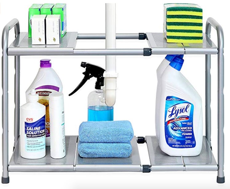 SimpleHouseware Under Sink 2-Tier Expandable Shelf Organizer
