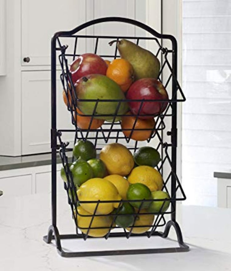 Gourmet Basics by Mikasa 2-Tier Metal Countertop Storage Basket