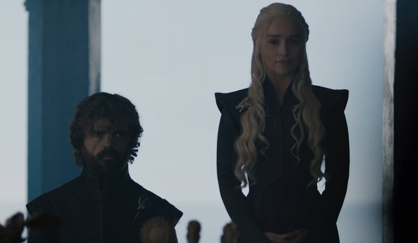 Peter Dinklage as Tyrion Lannister and Emilia Clarke as Daenerys Targaryen in Game of Thrones