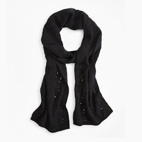 Pointelle Cable-Knit Cashmere Scarf