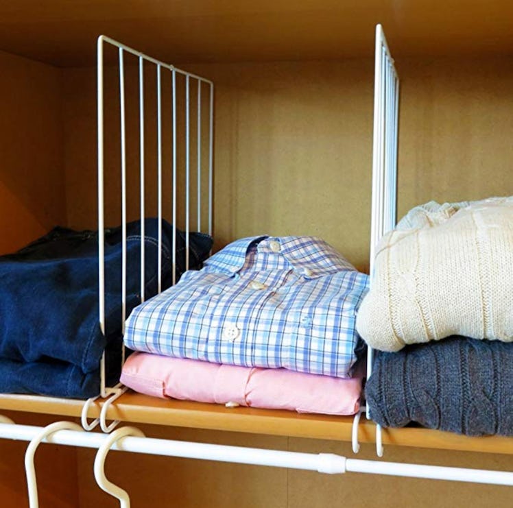 Evelots Closet Wood Shelf Divider